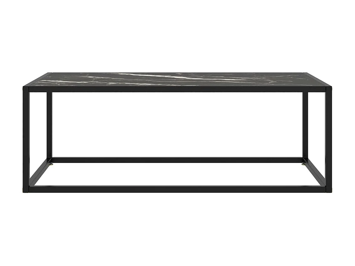 Table basse Noir avec verre marbre noir 100x50x35 cm OFR19805 BonneVie Meuble