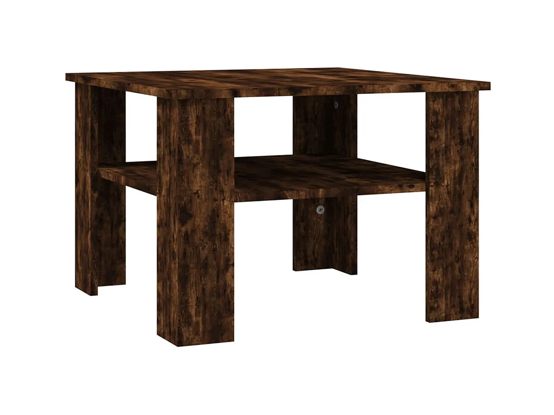 Table basse Chêne fumé 60x60x42 cm Bois d'ingénierie OFR17323 BonneVie Meuble