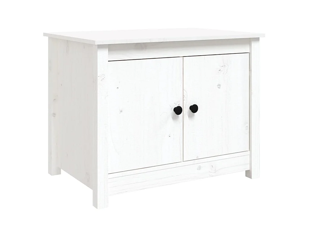 Table basse Blanc 71x49x55 cm Bois massif de pin OFR29174 BonneVie Meuble