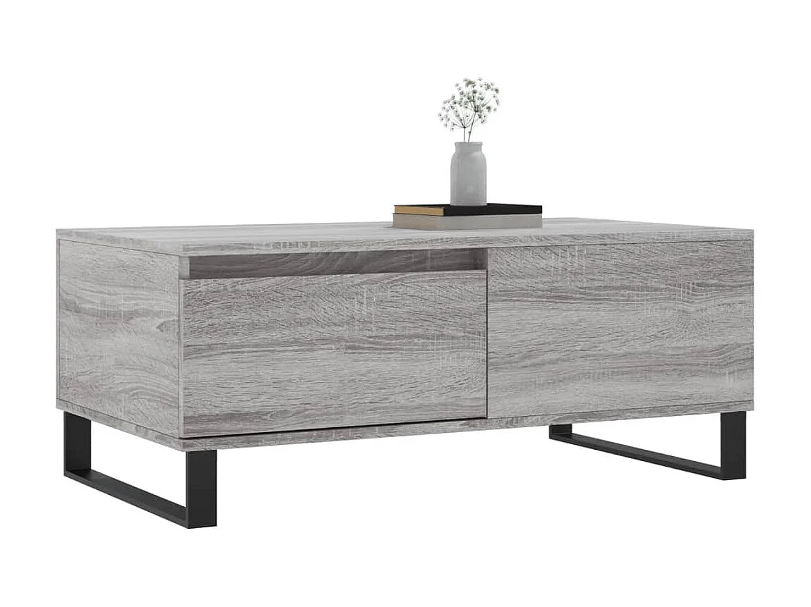 Table basse Sonoma gris 90x50x36,5 cm Bois d'ingénierie OFR88594 BonneVie Meuble