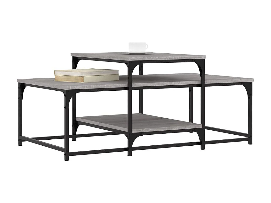Table basse sonoma gris 102x60x45 cm bois d'ingénierie OFR83365 BonneVie Meuble