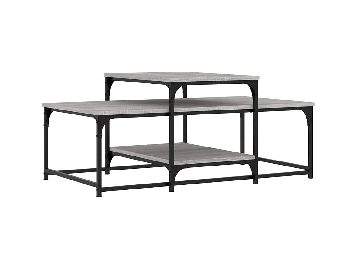 Salontafel 102x60x45 cm bewerkt hout grijs sonoma eikenkleurig NL22091