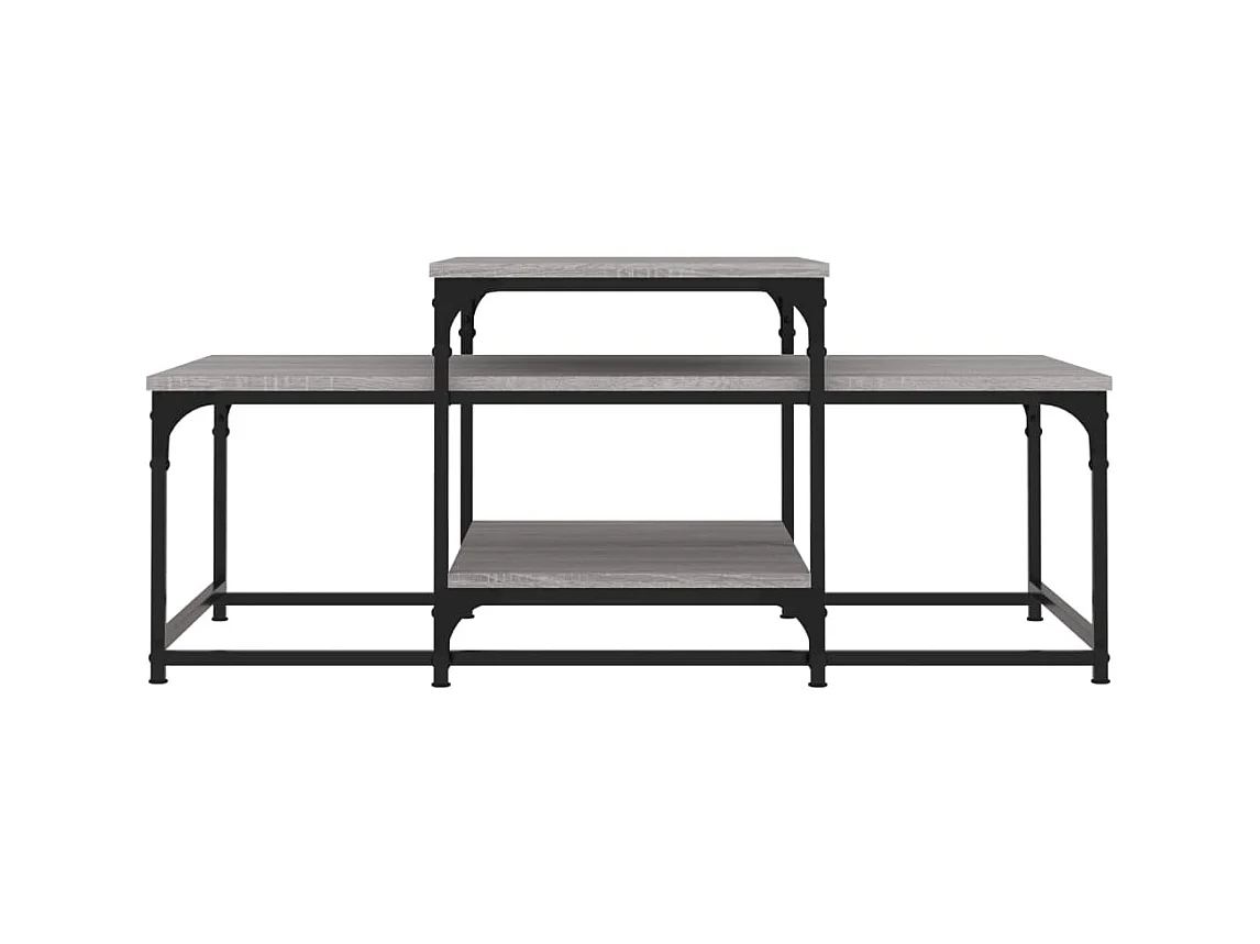 Salontafel 102x60x45 cm bewerkt hout grijs sonoma eikenkleurig NL22091