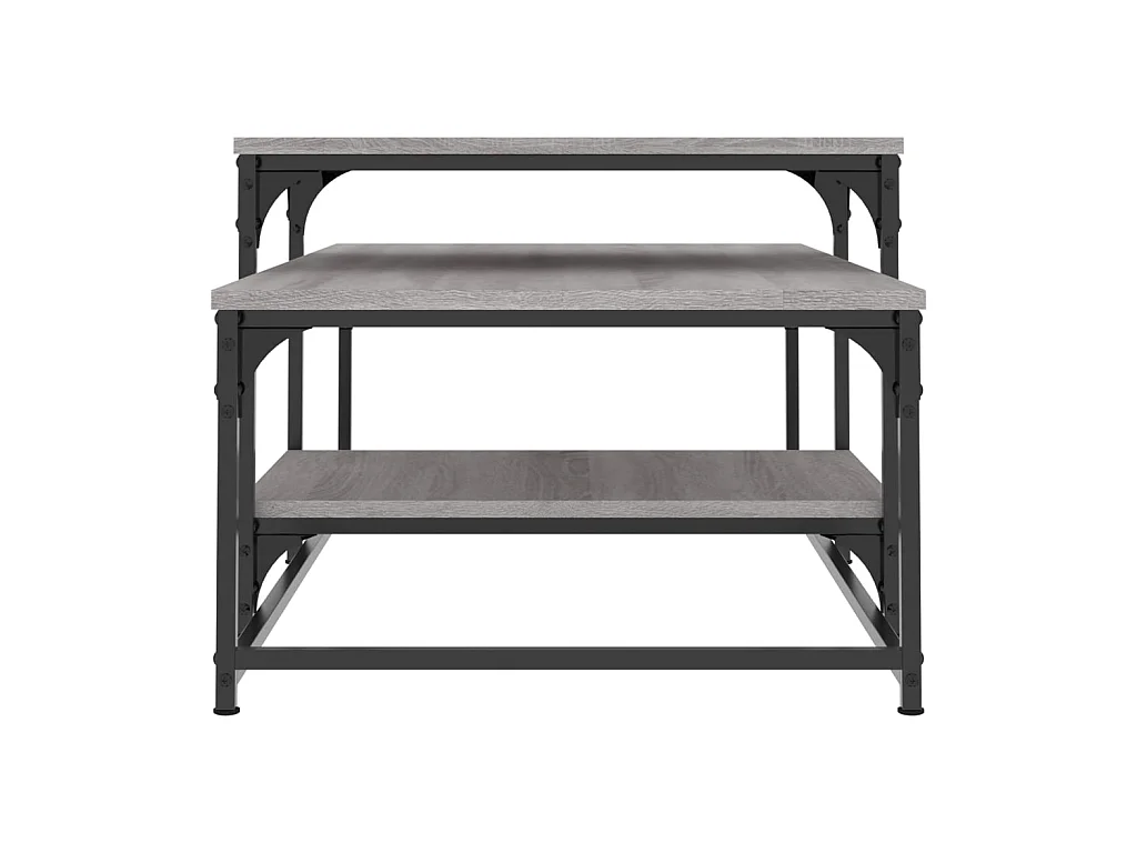 Salontafel 102x60x45 cm bewerkt hout grijs sonoma eikenkleurig NL22091