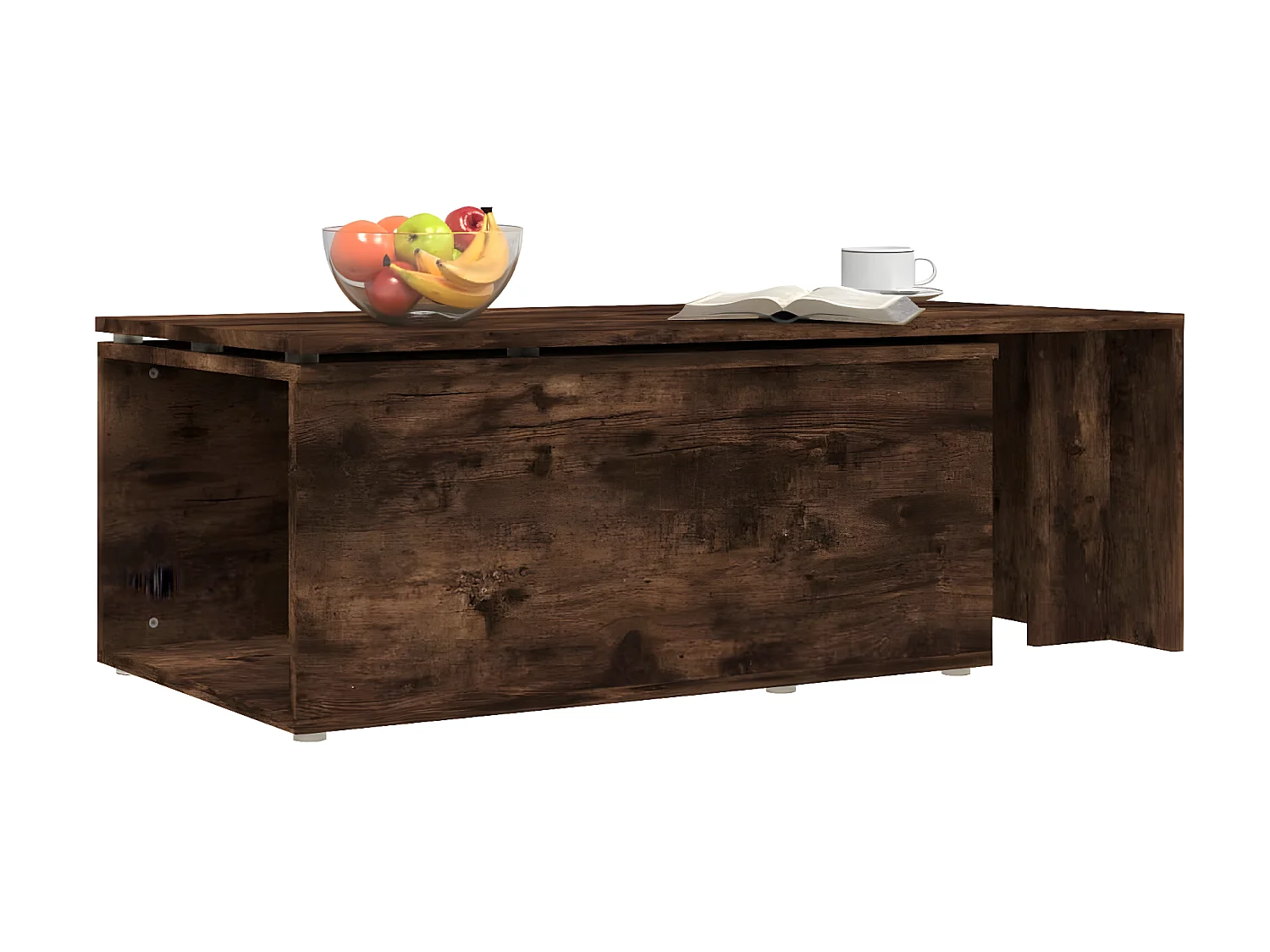 Table basse Chêne fumé 150x50x35 cm Bois d'ingénierie OFR38051 BonneVie Meuble