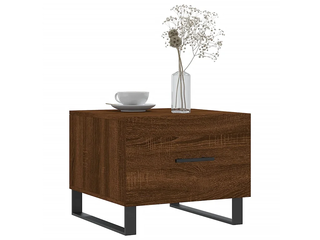 Mesa de centro 50x50x40 cm derivados madeira carvalho castanho PT766839