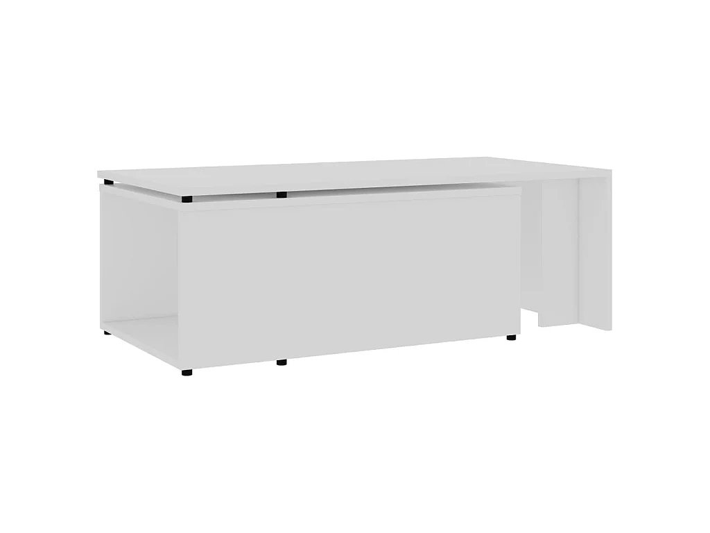 Mesa de centro madera contrachapada blanco 150x50x35 cm ES50583