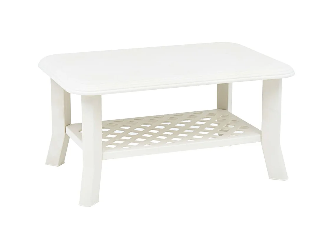 Table basse Blanc 90 x 60 x 46 cm Plastique OFR19609 BonneVie Meuble