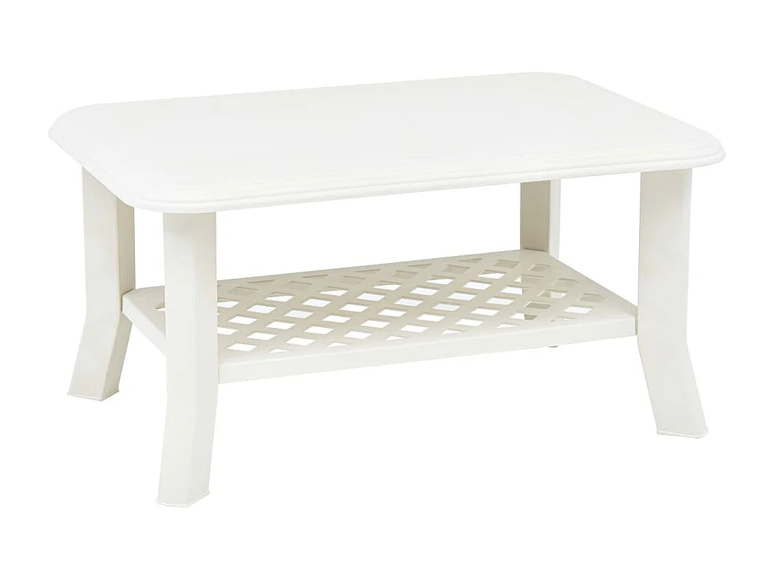 Table basse Blanc 90 x 60 x 46 cm Plastique OFR19609 BonneVie Meuble