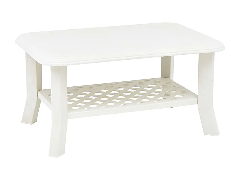 Table basse Blanc 90 x 60 x 46 cm Plastique OFR19609 BonneVie Meuble