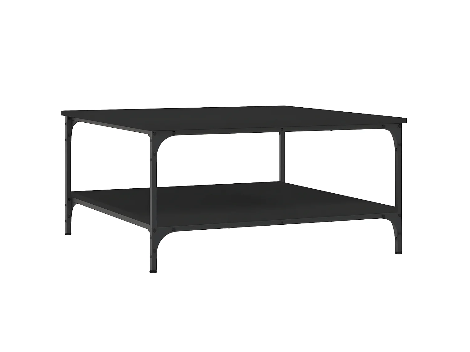 Table basse noir 80x80x40 cm bois d'ingénierie OFR97197 BonneVie Meuble