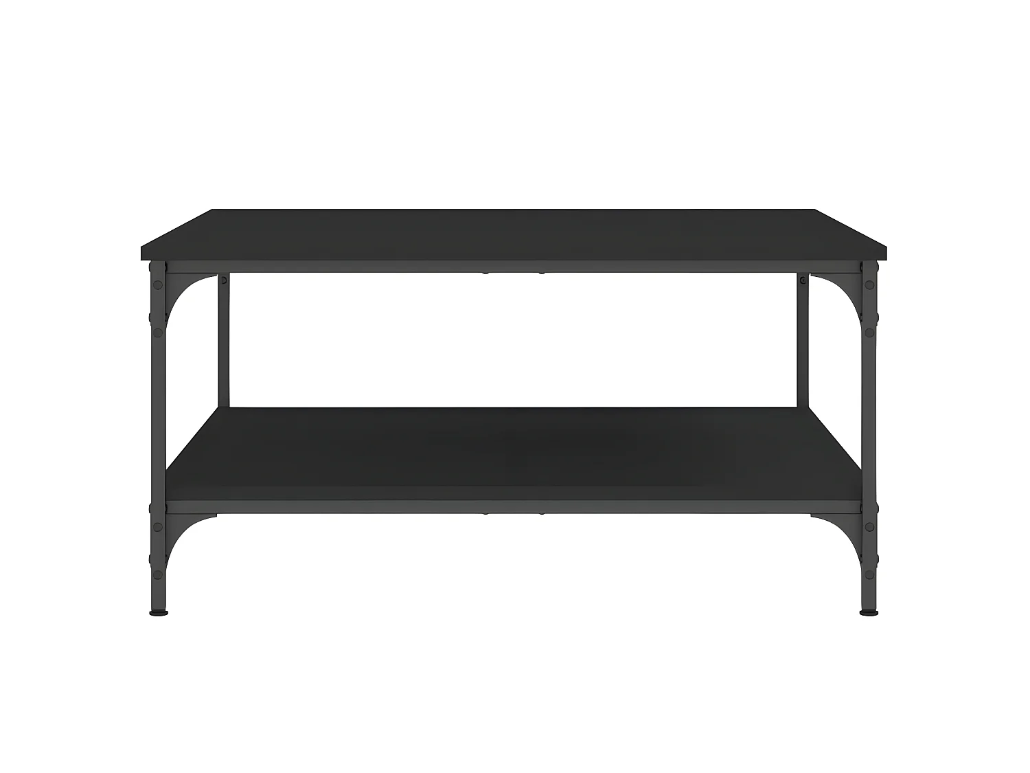 Table basse noir 80x80x40 cm bois d'ingénierie OFR97197 BonneVie Meuble