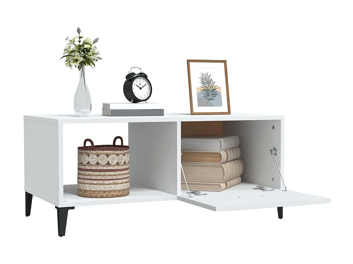 Mesa de centro madera contrachapada blanco 90x50x40 cm ES45031