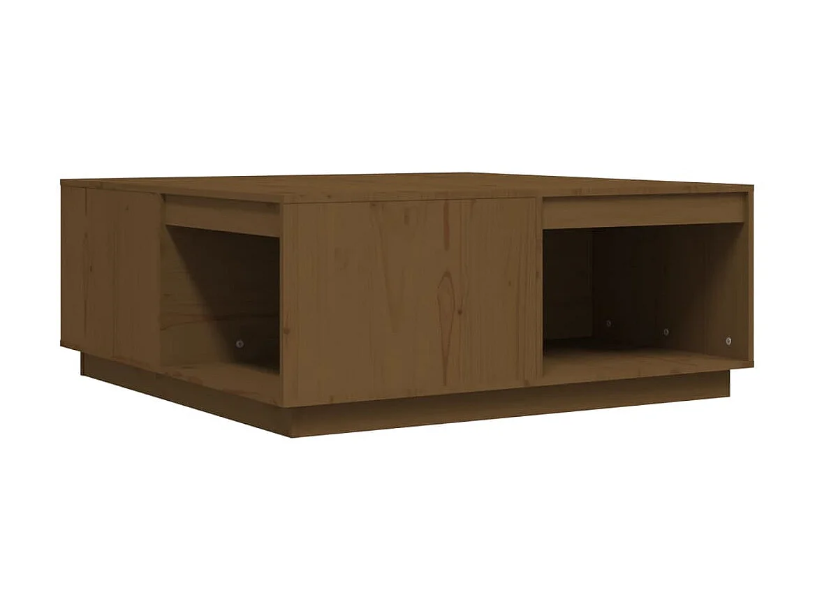 Table basse Marron miel 100x101x40,5 cm Bois massif de pin OFR41902 BonneVie Meuble