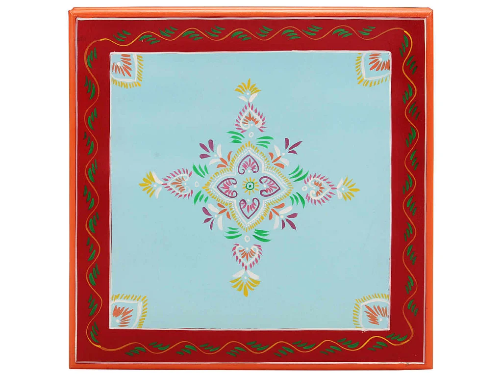 Mesa de centro madera maciza de mango azul pintada a mano ES245786