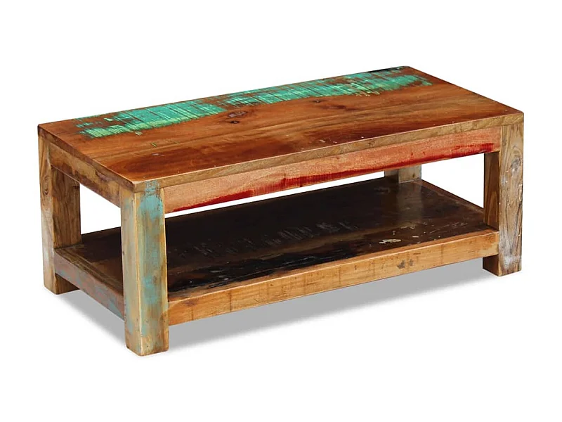 Mesa de centro madera maciza reciclada 90x45x35 cm ES16472