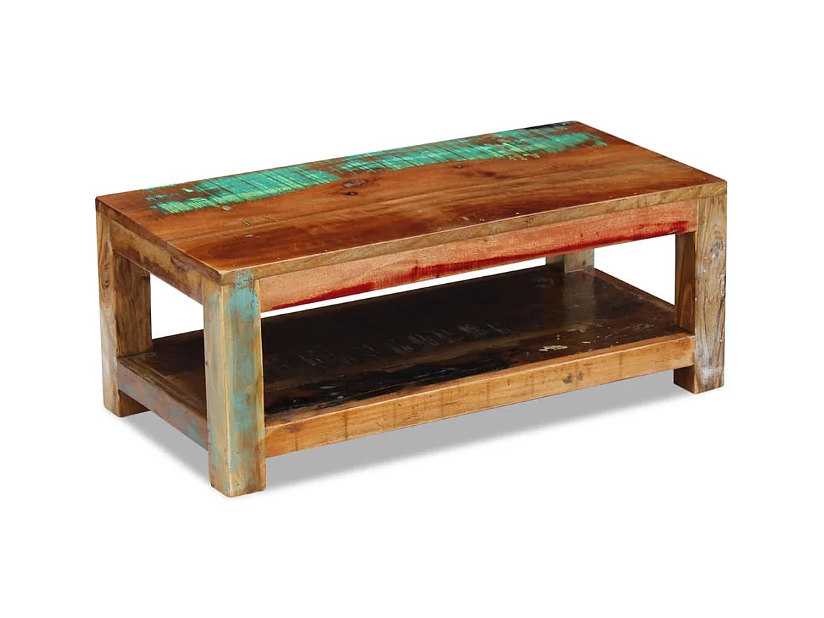 Table basse Bois de récupération massif 90 x 45 x 35 cm OFR63916 BonneVie Meuble