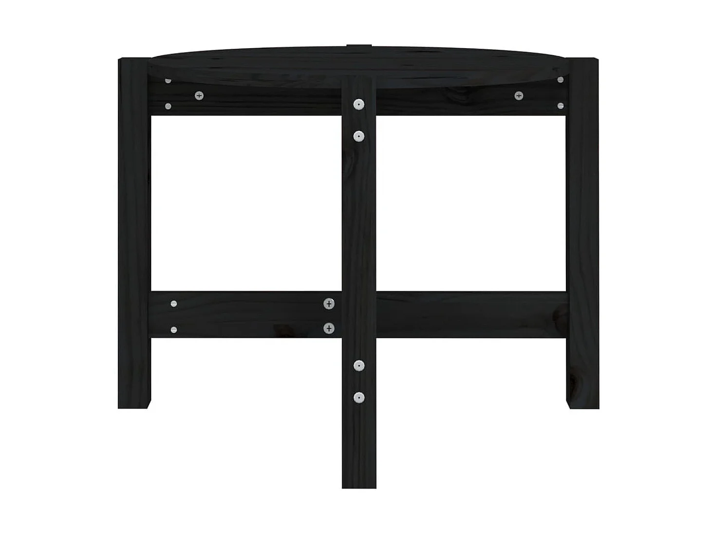 Table basse Noir Ø 62,5x45 cm Bois massif de pin OFR33448 BonneVie Meuble