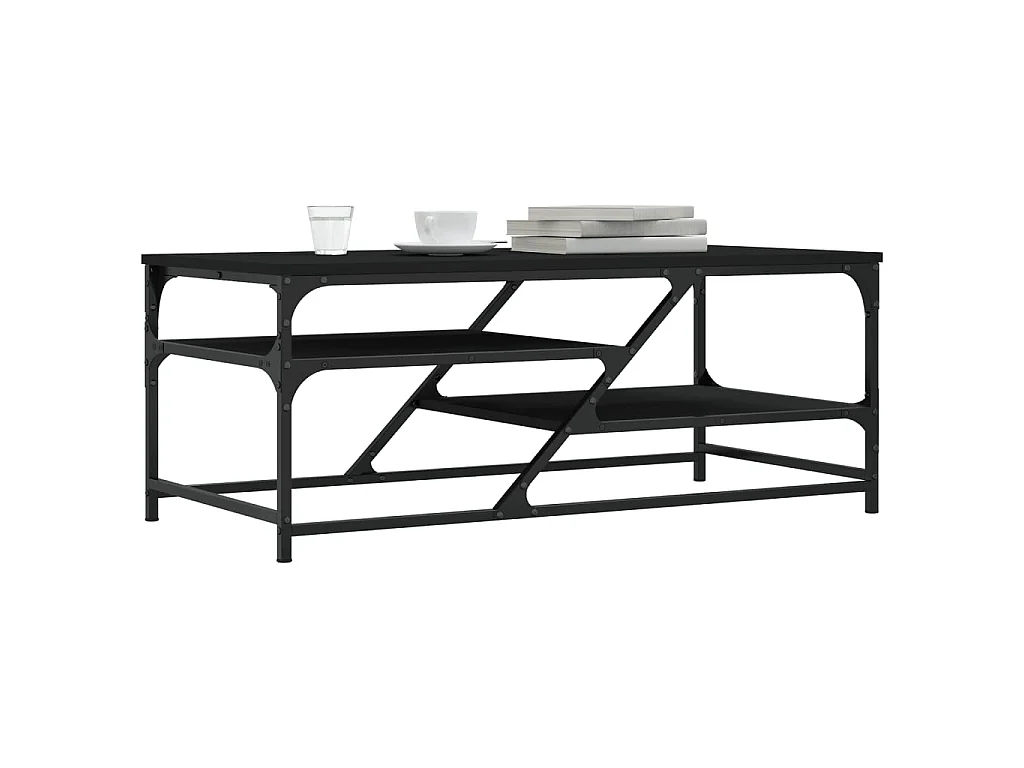 Mesa de centro 100x49x40 cm derivados de madeira preto PT739526