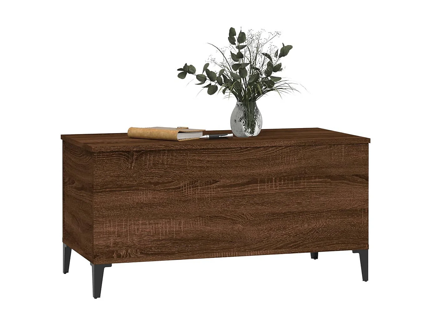 Salontafel 90x44,5x45 cm bewerkt hout bruin eikenkleur NL58675