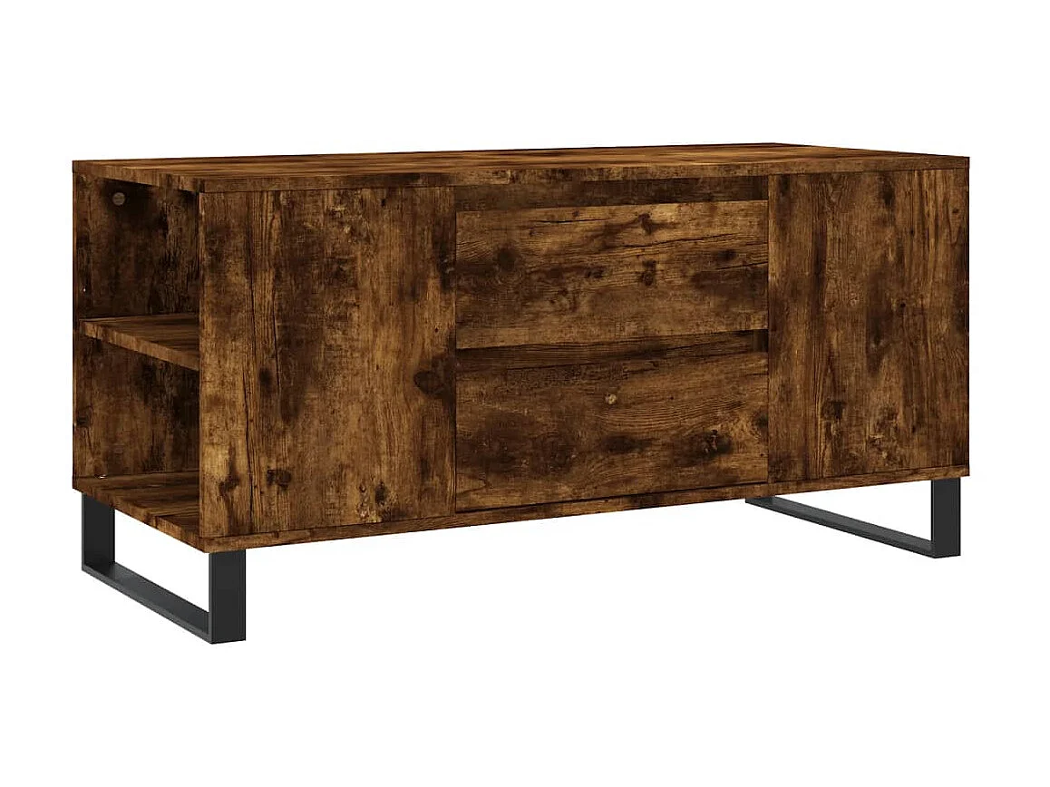 Table basse chêne fumé 102x44,5x50 cm bois d'ingénierie OFR79853 BonneVie Meuble