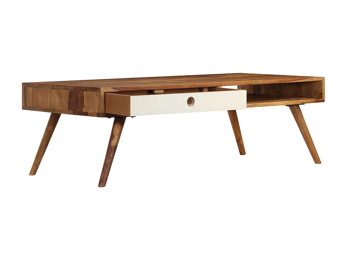Table basse 110 x 50 x 35 cm Bois de Sesham massif OFR94651 BonneVie Meuble