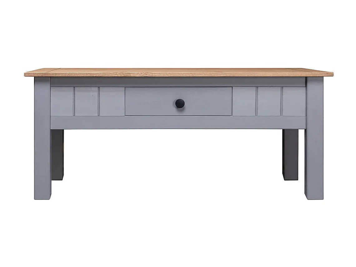 Table basse Gris 100x60x45 cm Pin massif Assortiment Panama OFR64268 BonneVie Meuble