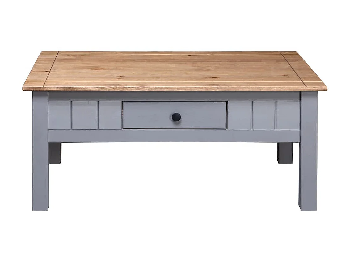 Table basse Gris 100x60x45 cm Pin massif Assortiment Panama OFR64268 BonneVie Meuble