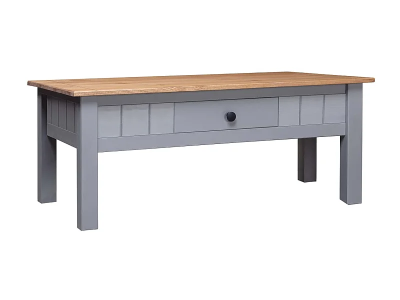 Table basse Gris 100x60x45 cm Pin massif Assortiment Panama OFR64268 BonneVie Meuble