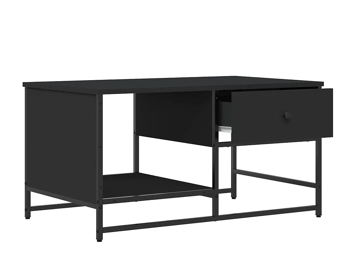 Mesa de centro madera de ingeniería negra 85,5x51x45 cm ES81552