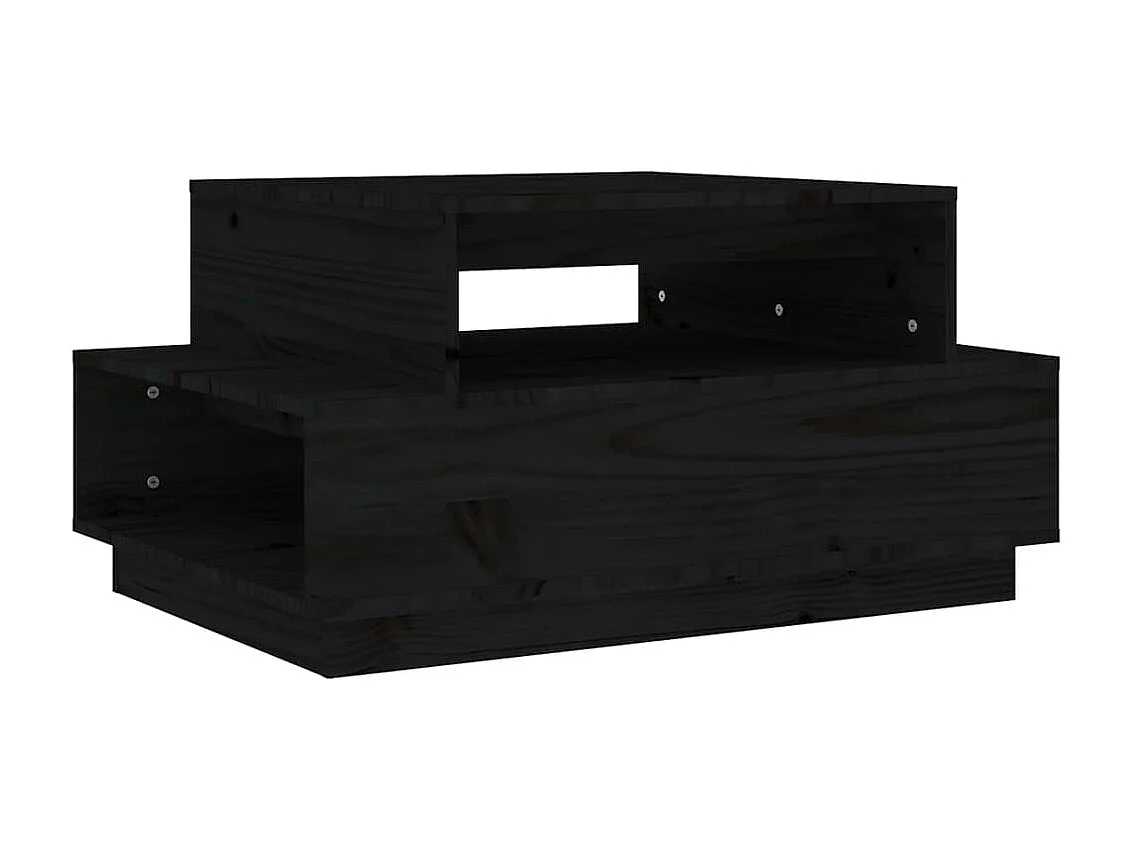 Mesa de centro 80x55x40,5 cm madeira de pinho maciça preto PT773770