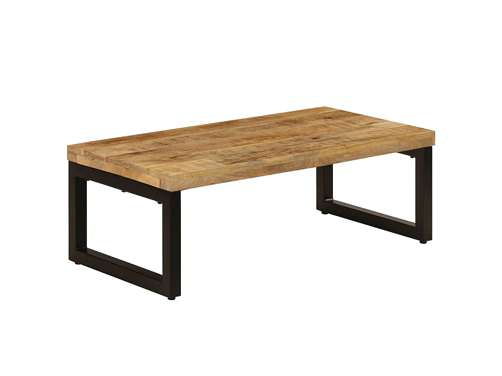 Mesa de centro 100x50x35 cm madeira de mangueira maciça e aço PT479526
