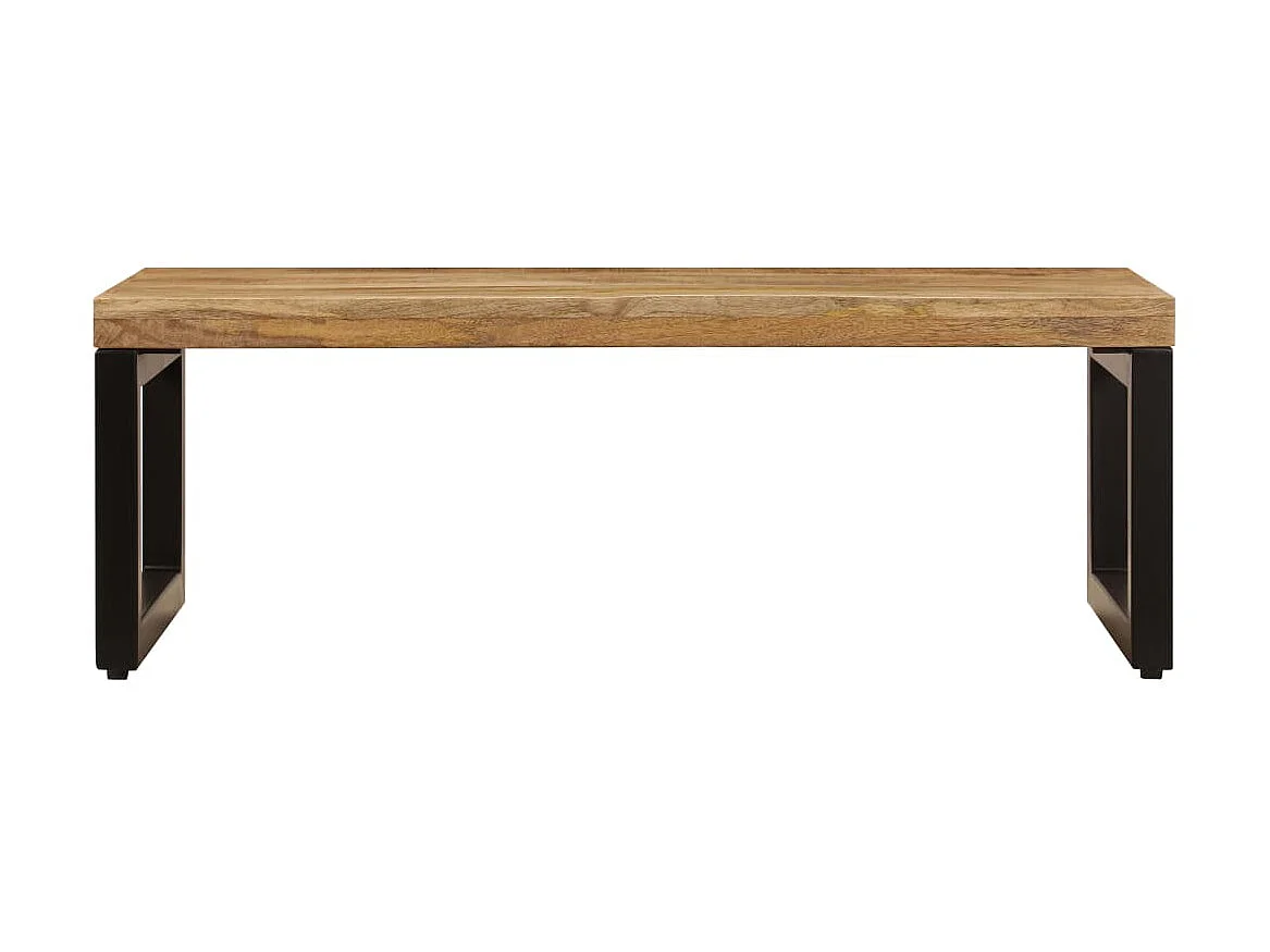Table basse 100x50x35 cm Bois de manguier solide et acier OFR72537 BonneVie Meuble