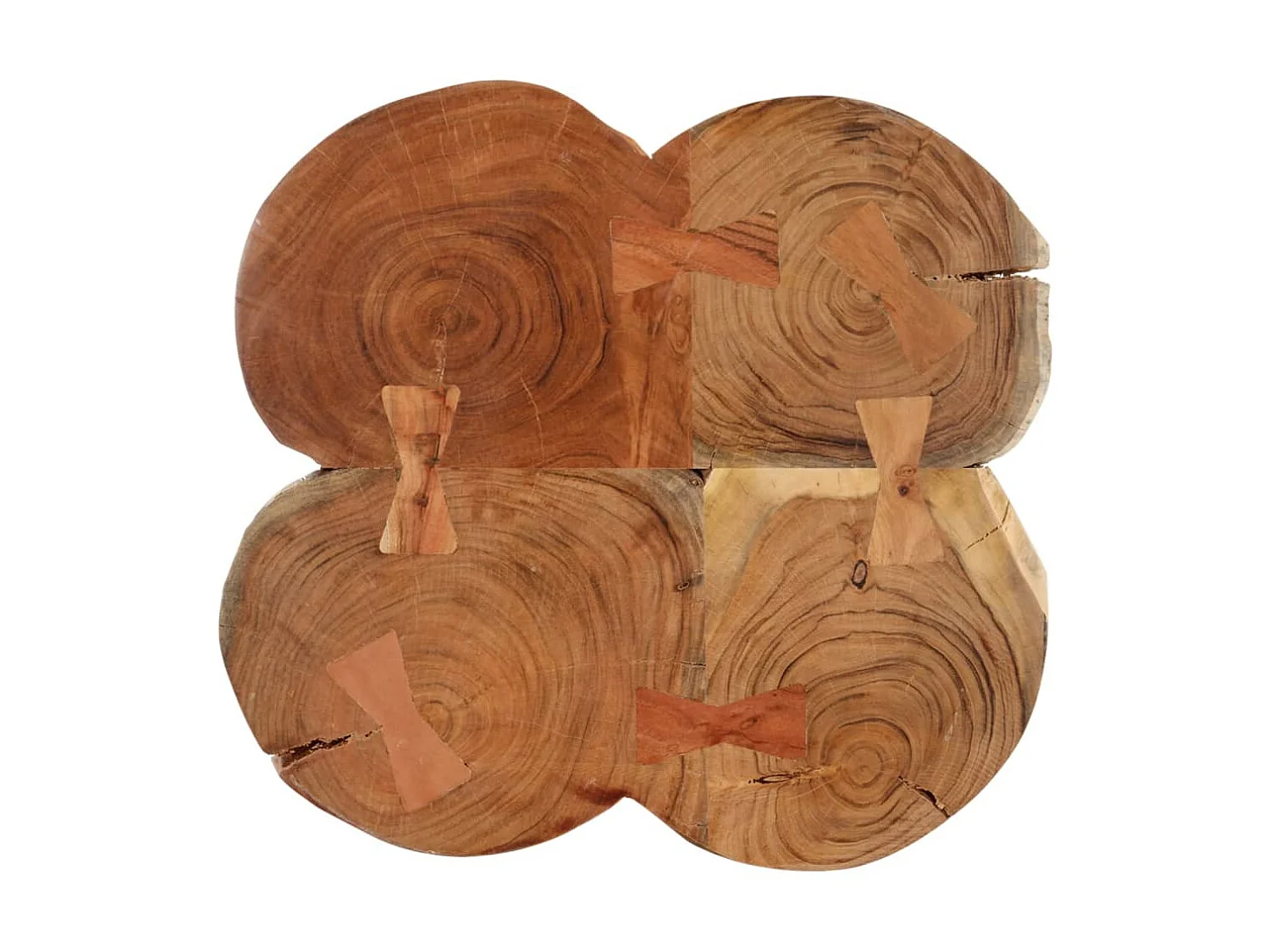 Table basse 36 cm 4 troncs bois d'acacia massif OFR59220 BonneVie Meuble