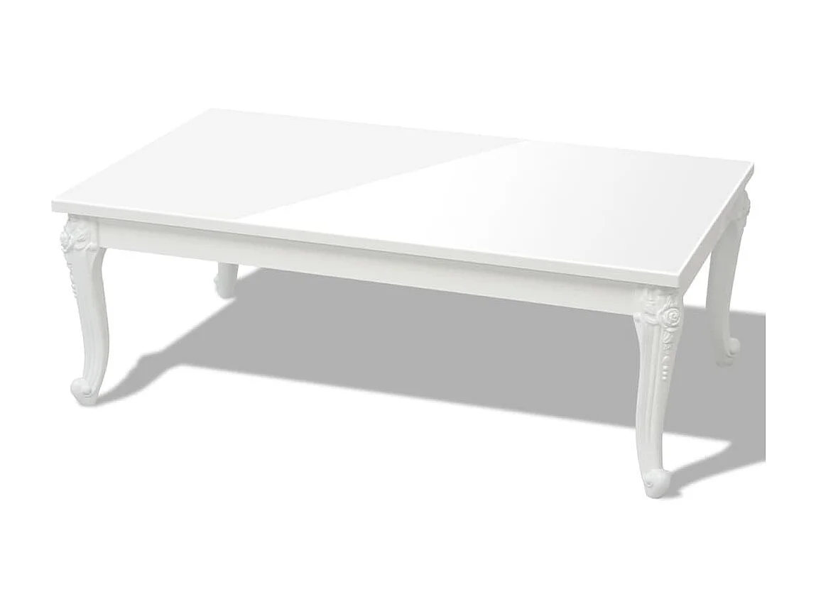 Mesa de centro 115x65x42 cm branco brilhante PT950430