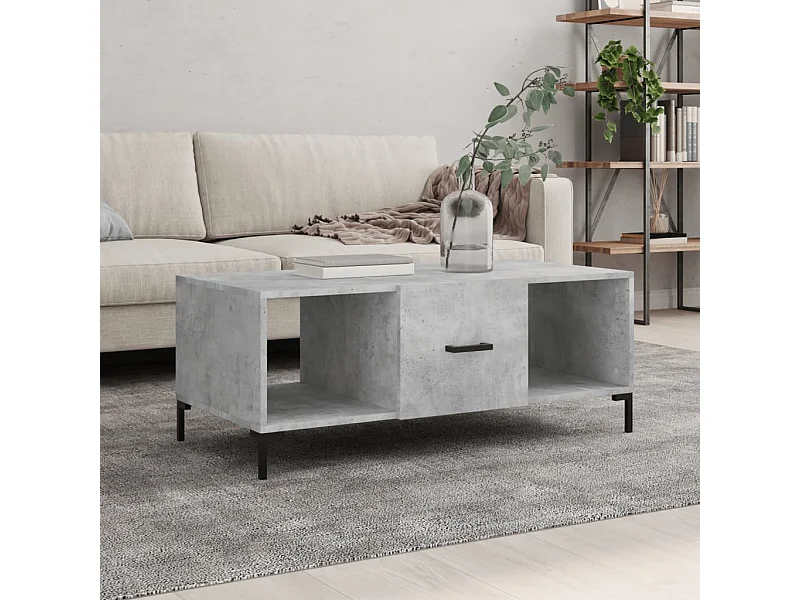 Mesa de centro 102x50x40 cm madeira processada cinza cimento PT571639