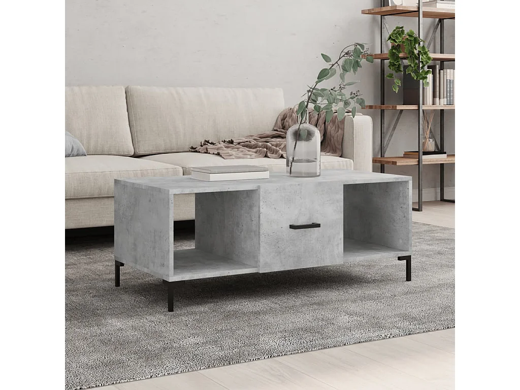 Salontafel 102x50x40 cm bewerkt hout betongrijs NL78130