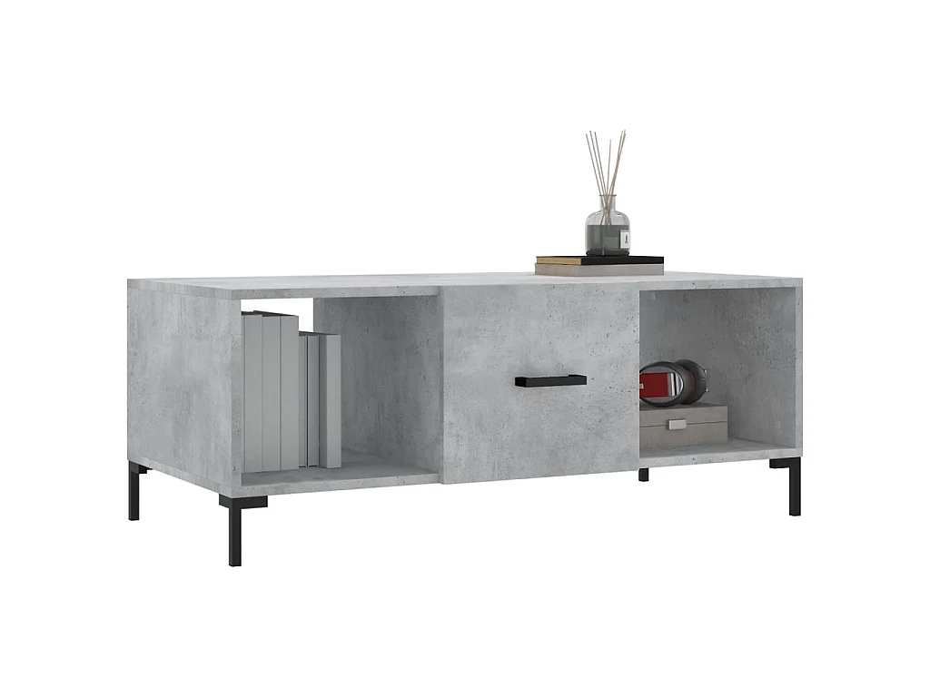 Salontafel 102x50x40 cm bewerkt hout betongrijs NL78130