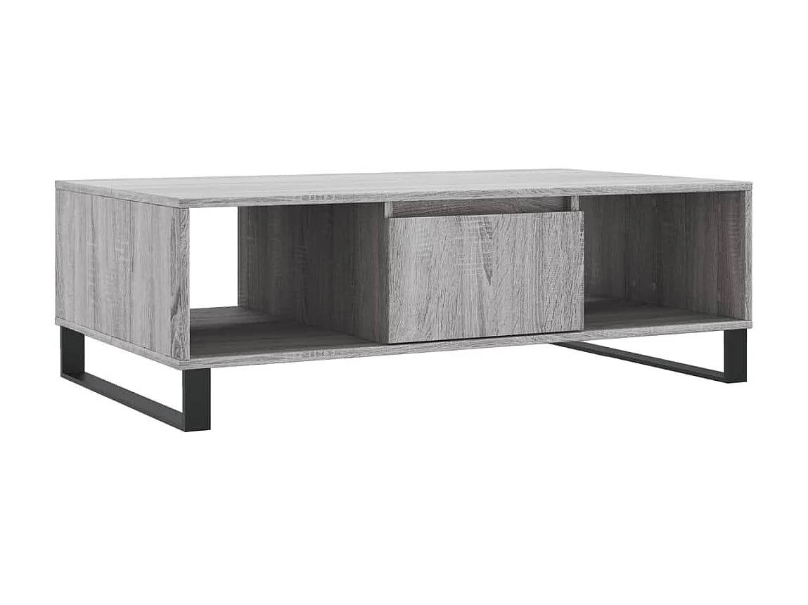Table basse sonoma gris 104x60x35 cm bois d'ingénierie OFR21140 BonneVie Meuble