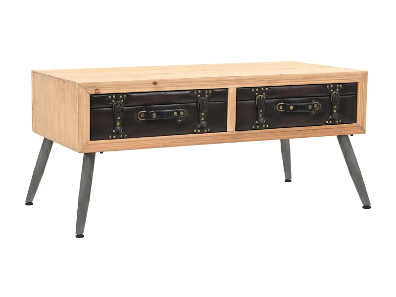 Table basse Bois massif de sapin 115 x 55 x 50 cm OFR55783 BonneVie Meuble