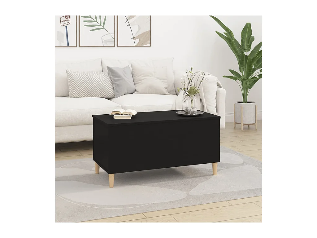 Table basse relevable Noir 90x44,5x45 cm Bois d'ingénierie OFR16959 BonneVie Meuble