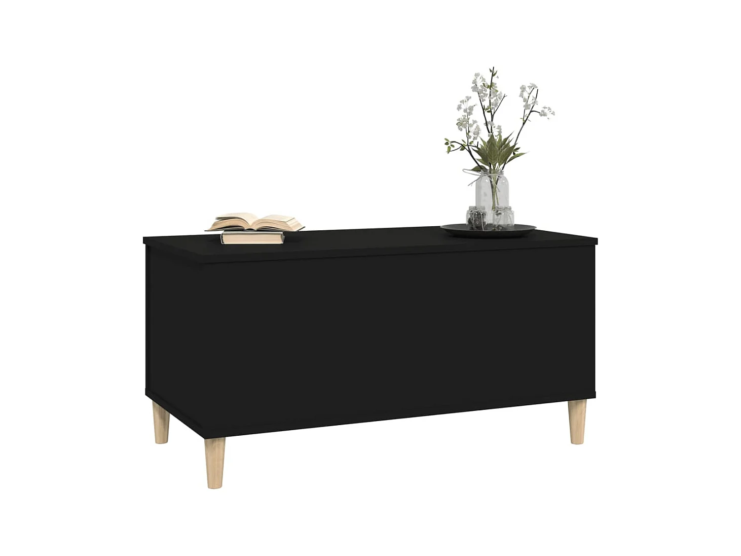 Table basse relevable Noir 90x44,5x45 cm Bois d'ingénierie OFR16959 BonneVie Meuble