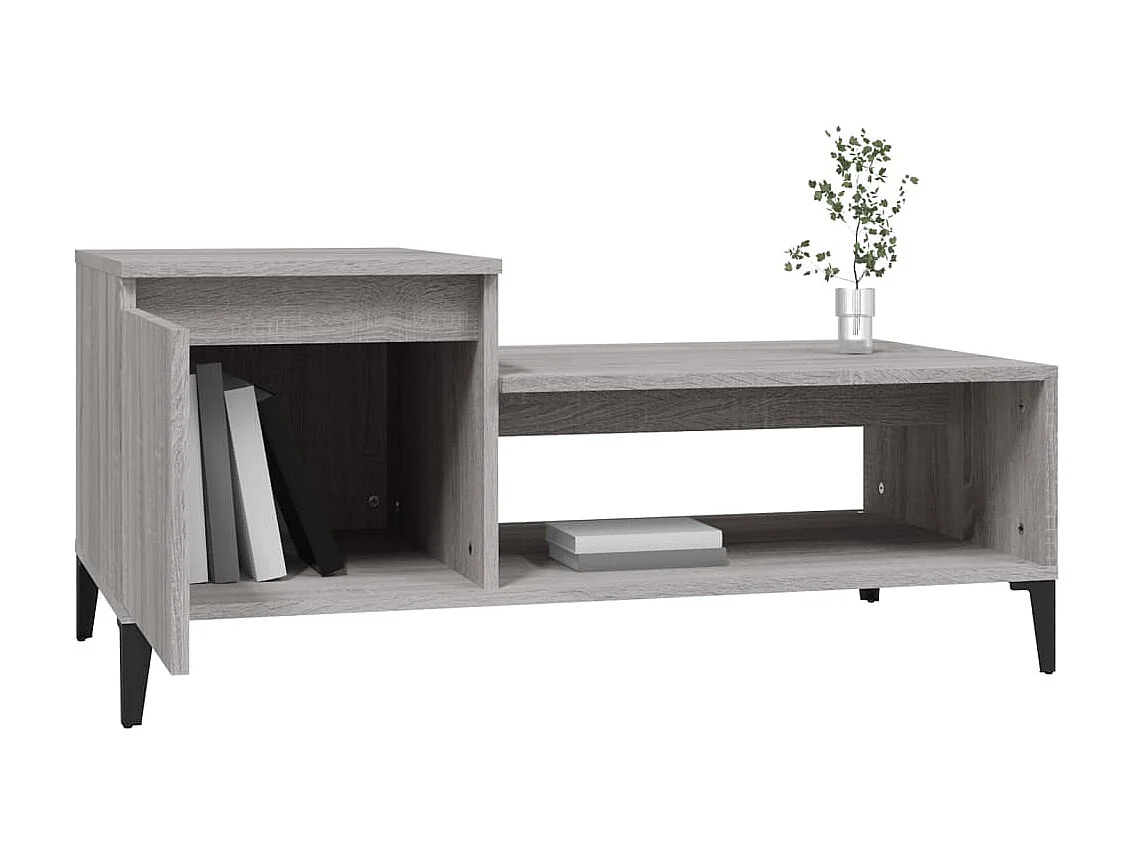 Table basse Sonoma gris 100x50x45 cm Bois d'ingénierie OFR75966 BonneVie Meuble
