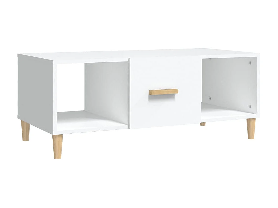 Table basse blanc 102x50x40 cm bois d'ingénierie OFR88456 BonneVie Meuble