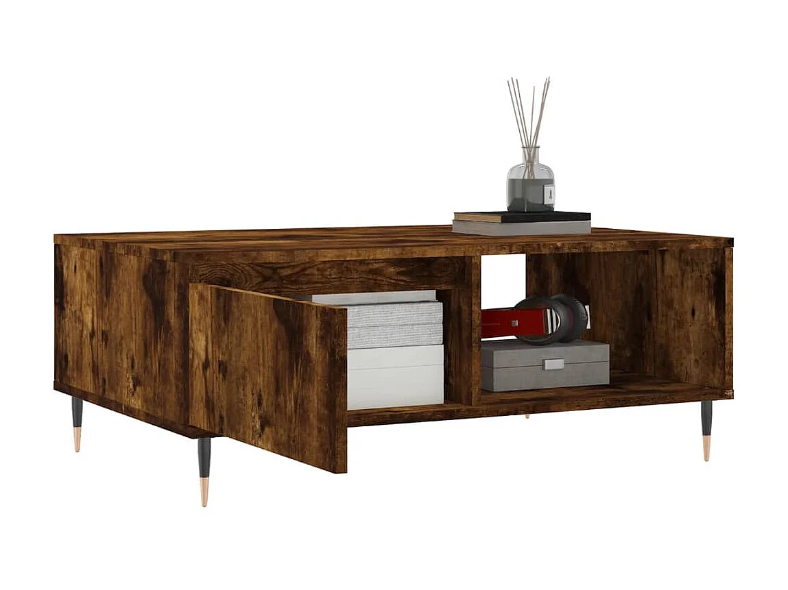 Mesa de centro 90x60x35 cm derivados de madeira carvalho fumado PT212266