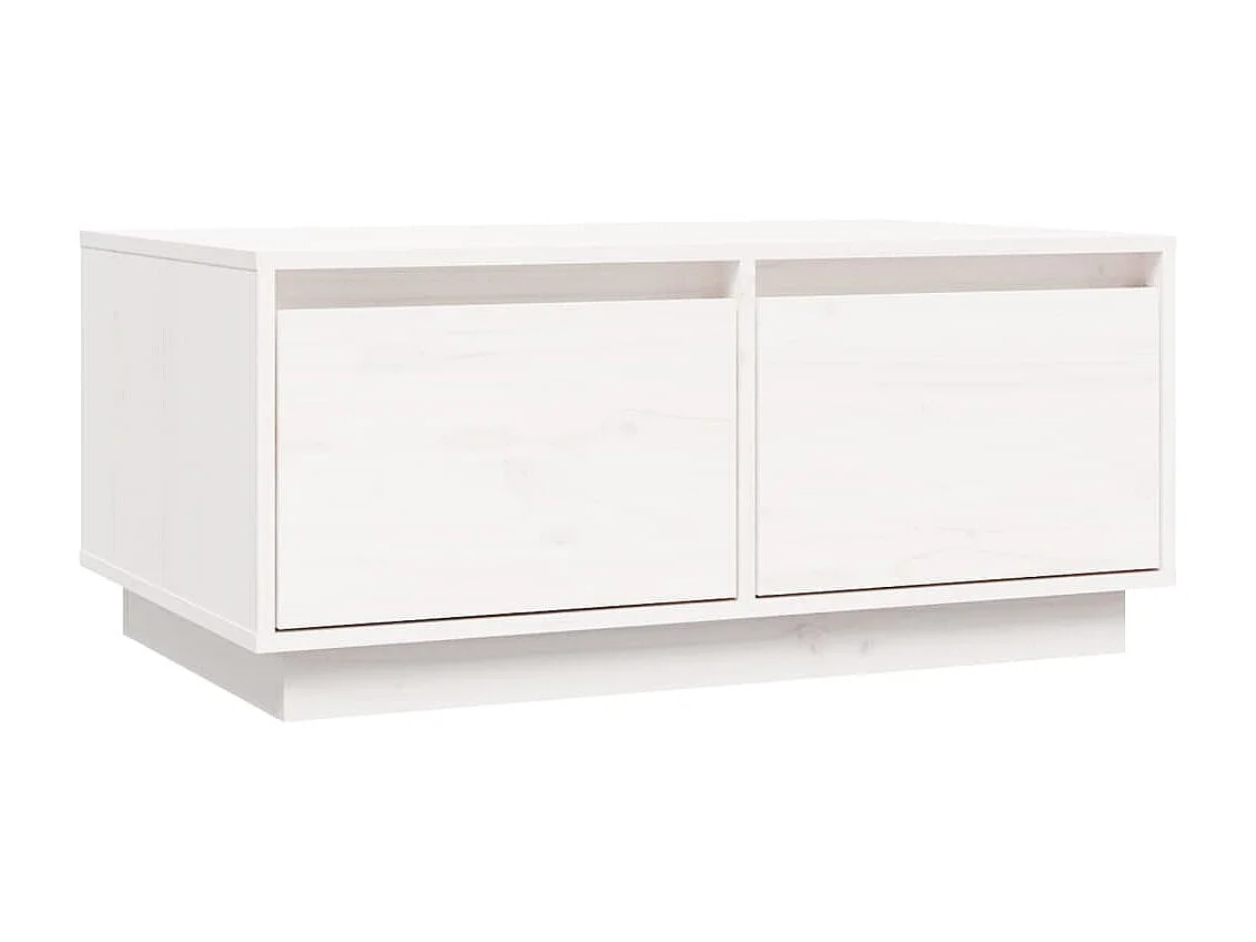 Mesa de centro 80x50x35 cm madeira de pinho maciça branco PT790434