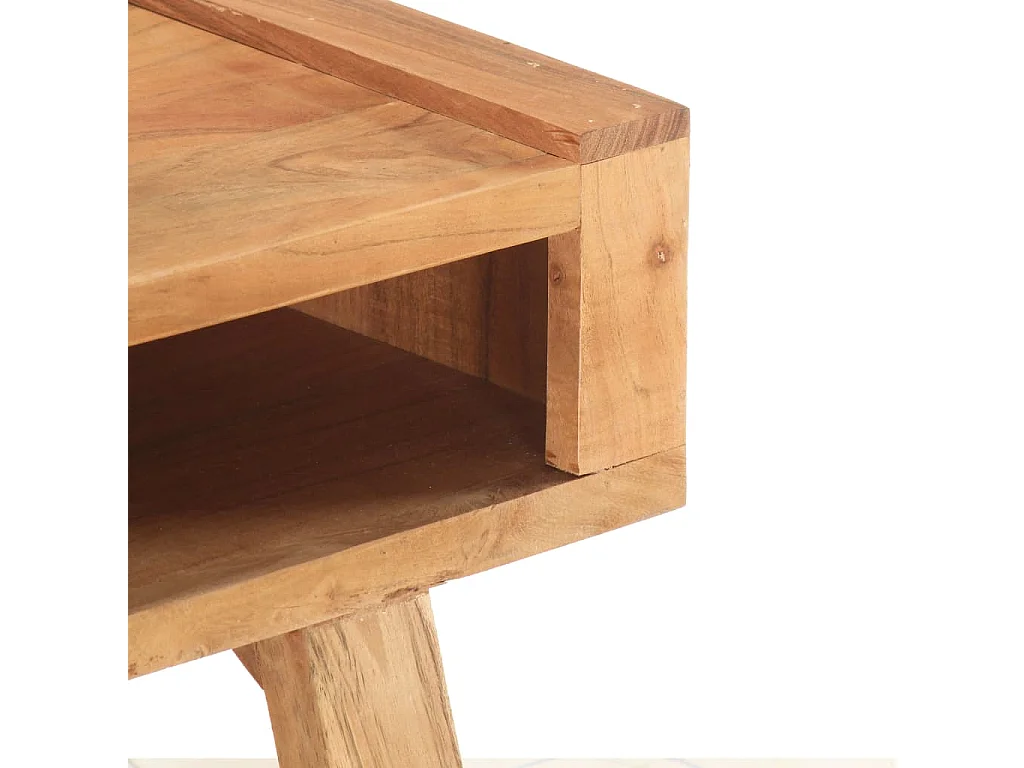 Table basse 100x50x45 cm Bois d'acacia massif OFR79806 BonneVie Meuble