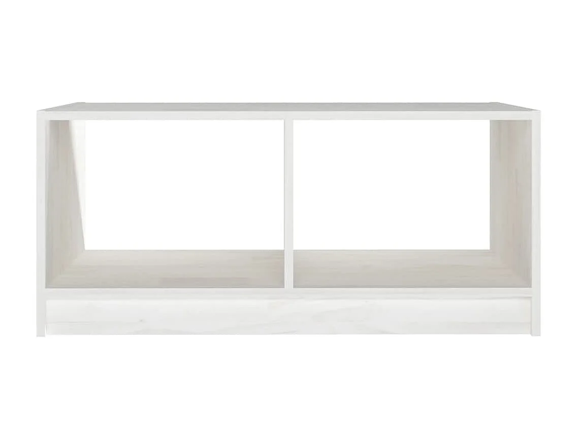 Table basse Blanc 75x50x33,5 cm Bois de pin massif OFR68030 BonneVie Meuble