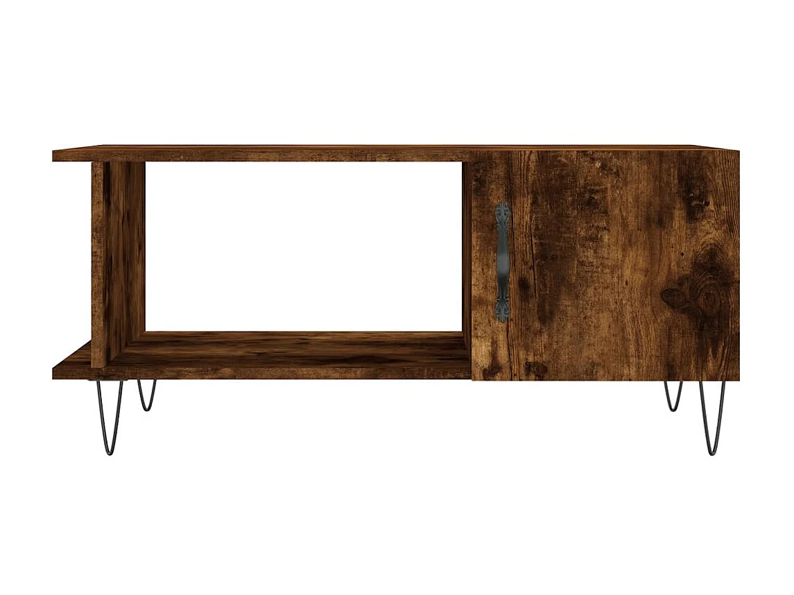 Table basse chêne fumé 90x50x40 cm bois d'ingénierie OFR55107 BonneVie Meuble