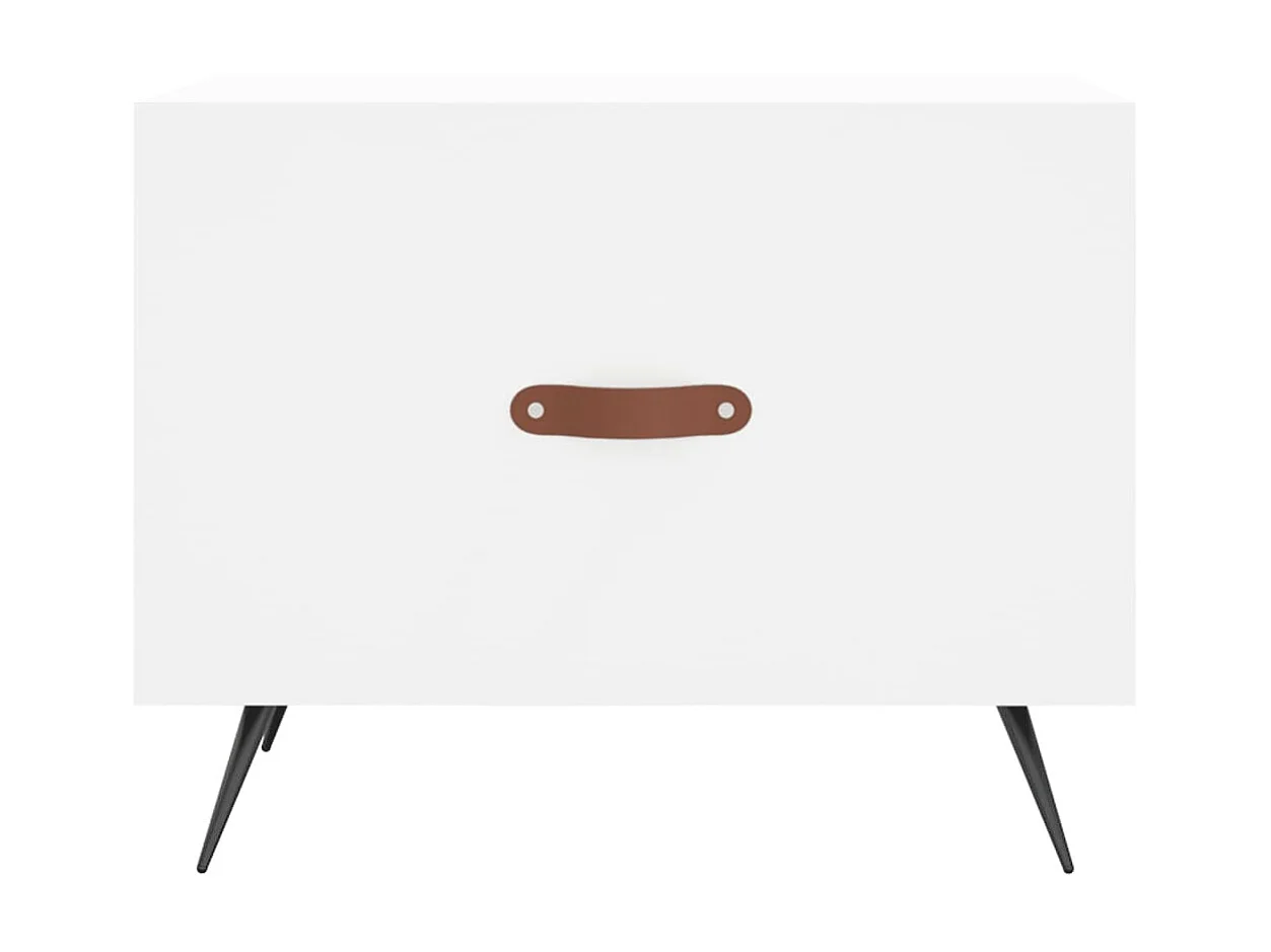 Table basse blanc 50x50x40 cm bois d'ingénierie OFR99327 BonneVie Meuble